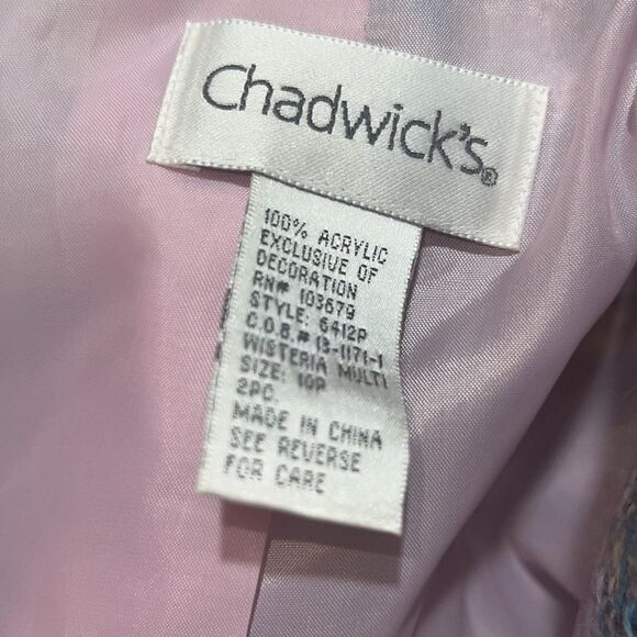 Chadwick’s Women’s 2 Piece Blazer & Skirt Tweed Women’s Suit size 10P - Picture 12 of 14